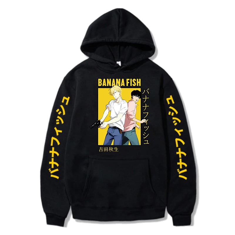 

Manga Banana Fish Anime Hoodie Men/Women Fashion Harajuku Drawstring Front Pocket Hoodies Sweatshirt Pullover Streetwear Clothes