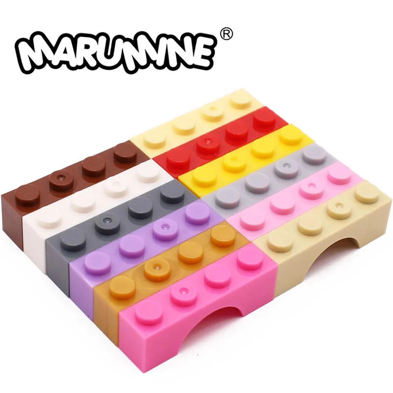 Marumine 1x4 ИЗОГНУТЫЕ 20 шт. классические кубики MOC запчасти «сделай сам» сборные детали совместимы с 3659 строительными блоками аксессуары для моделей