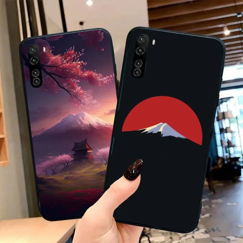 

Japan Mount Fuji Phone Case for OPPO Find X5 X3 X2 A93 Reno 8 7 Pro A74 A72 A53 Black Soft Cover Funda Shell