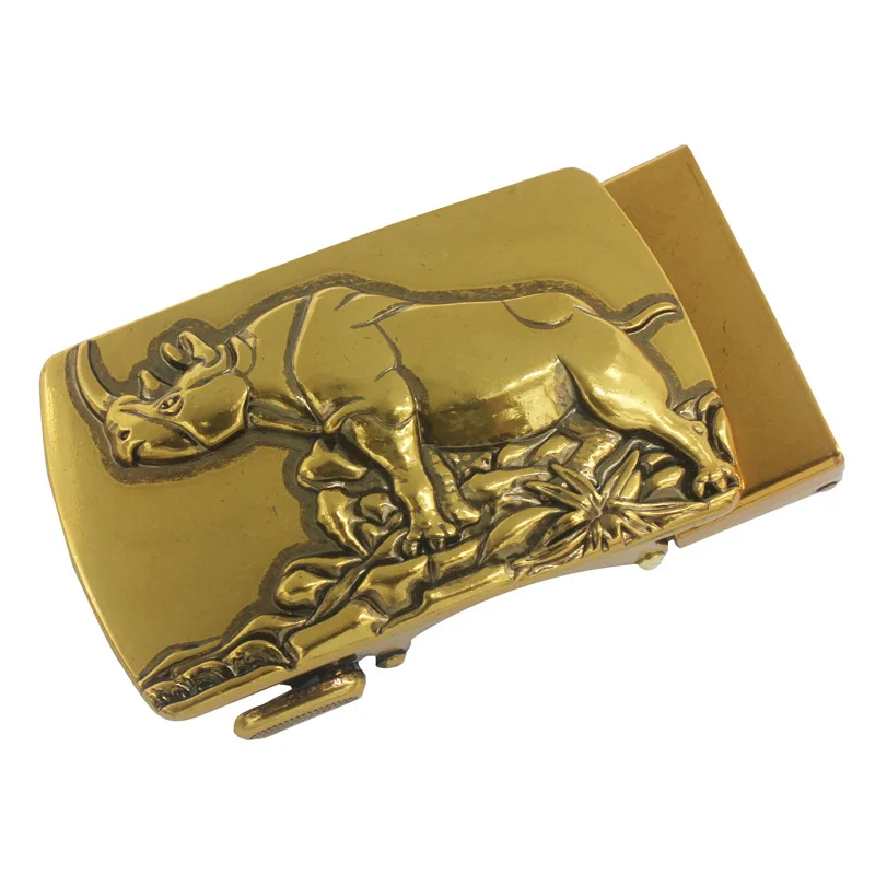 Мужской ремень из цинкового сплава с автоматической пряжкой желтого и