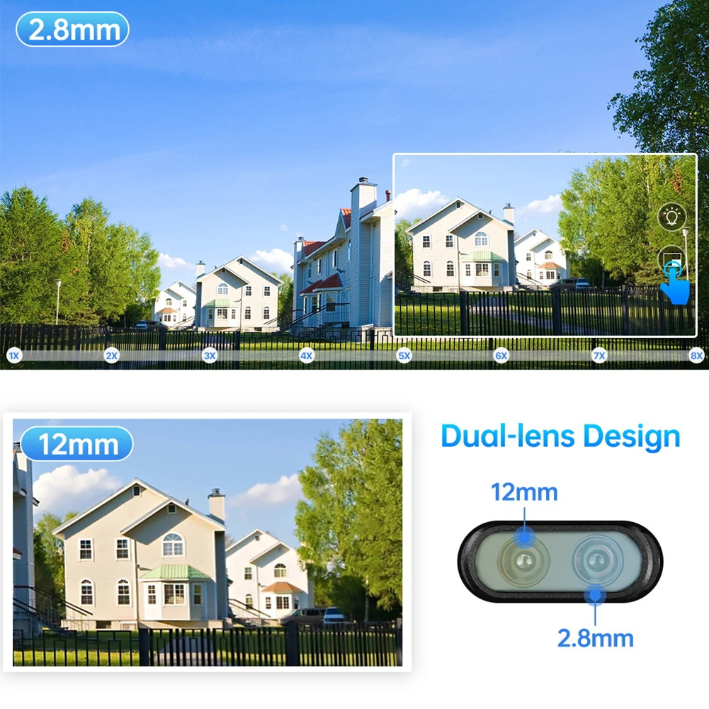 

8MP 4K 2.4G WiFi IP Camera Human Detection Waterproof Security IP Camera Dual Lens Two-way Audio Night Vision Outdoor Monitoring