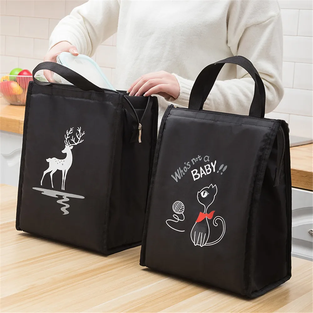 

Aluminum Foil Thermal Lunch Bags for Women Kids Food Heat Insulation Oxford Cloth Handbags Portable Outdoor Picnic Storage Tote