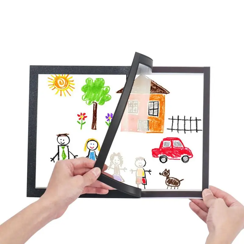 

Детские художественные Рамки, самоклеящиеся рамки для документов, постеры для фотографий, сменные рамки для 3D-изображений, для демонстрации художественных проектов, 2 шт.