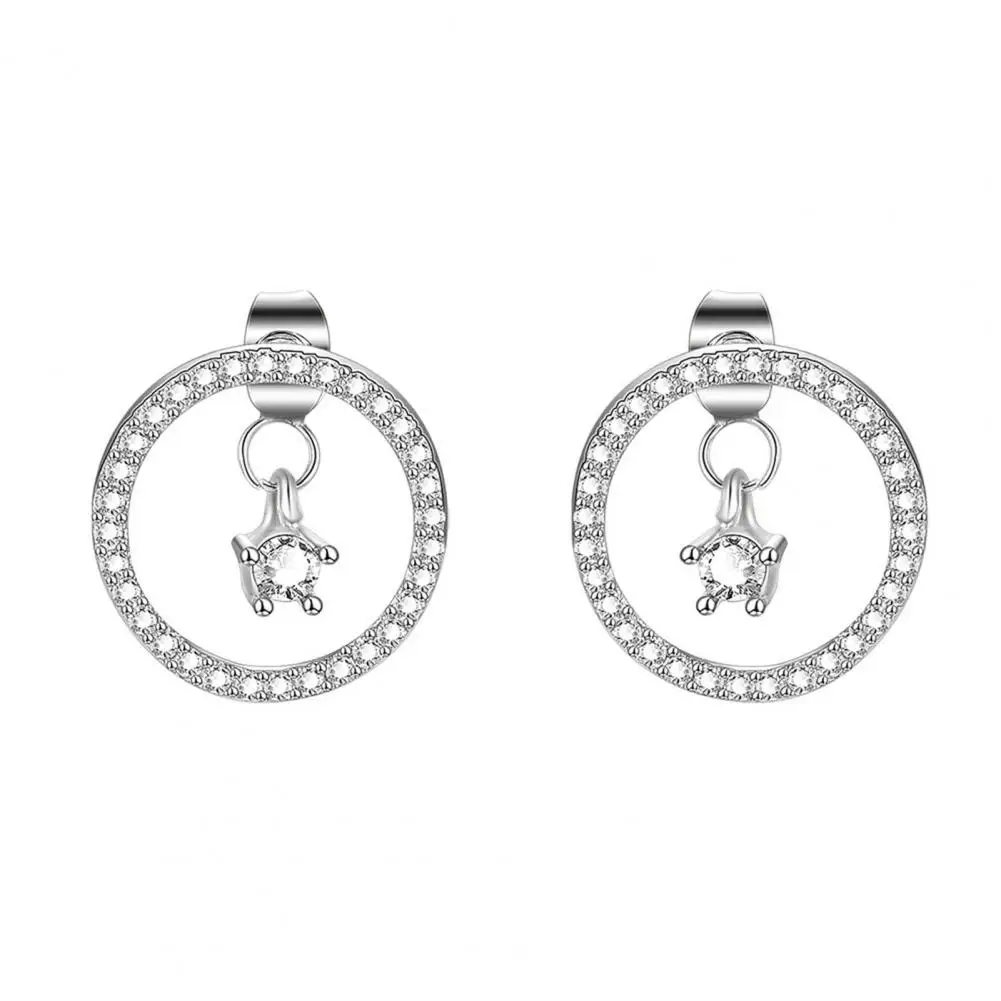 

Simple Stud Earrings Detachable Pendant Safe Bling Rhinestone Dangle Earrings Solid Drop Earrings Fashion Jewelry