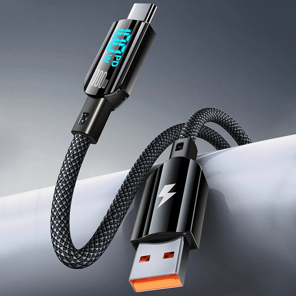 НОВЫЙ USB-кабель 100 Вт тип C быстрая зарядка цифровой дисплей кабель для передачи