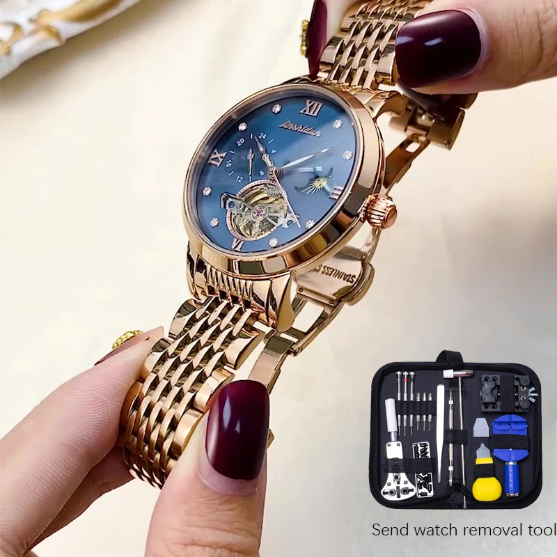 Лидер продаж 2022 автоматические механические часы женские часы-скелетоны