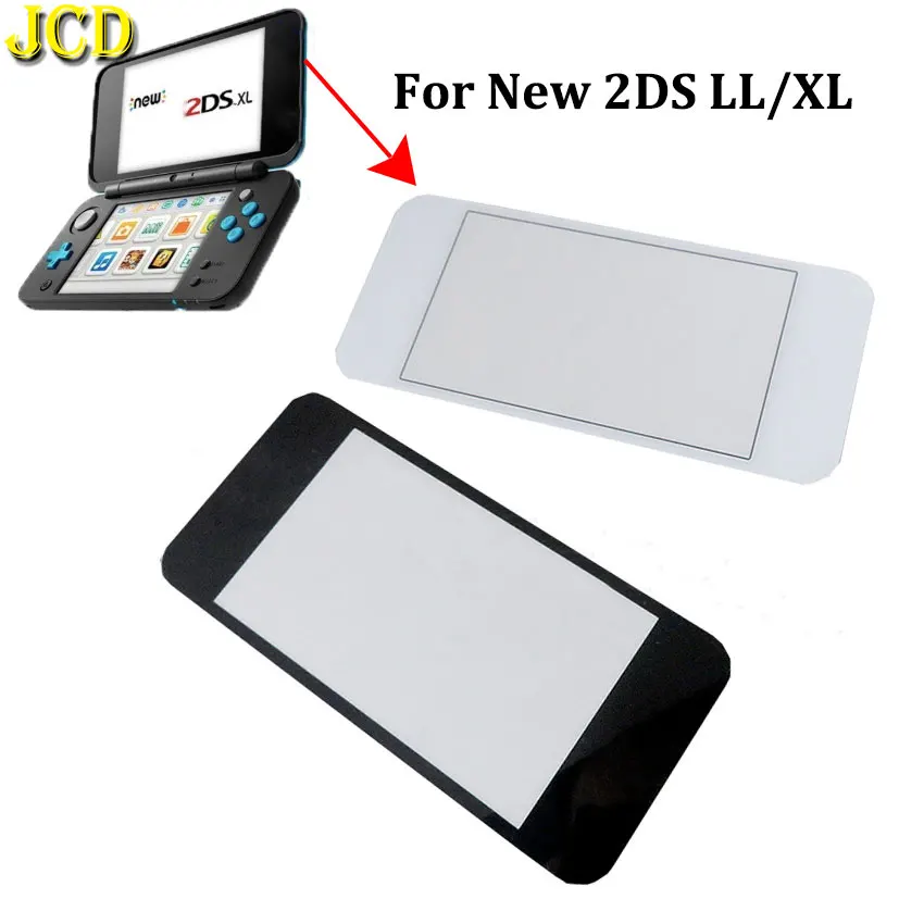 

JCD 1pcs Black White Replacement Plastic Top Upper Screen Protector Front LCD Cover Lens For New 2DS XL LL 2DSLL 2DSXL
