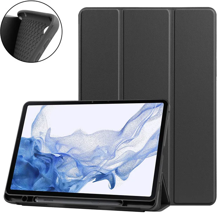 For Samsung Galaxy Tab S8 Ultra 14.6 Case SM-X900 X906 Tri-Folding Cover for Coque Galaxy Tab S8 Ultra Tablet Kids