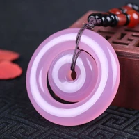 china red agate safety buckle hand carved jade pendant fashion men and women style jade mother safety buckle necklace