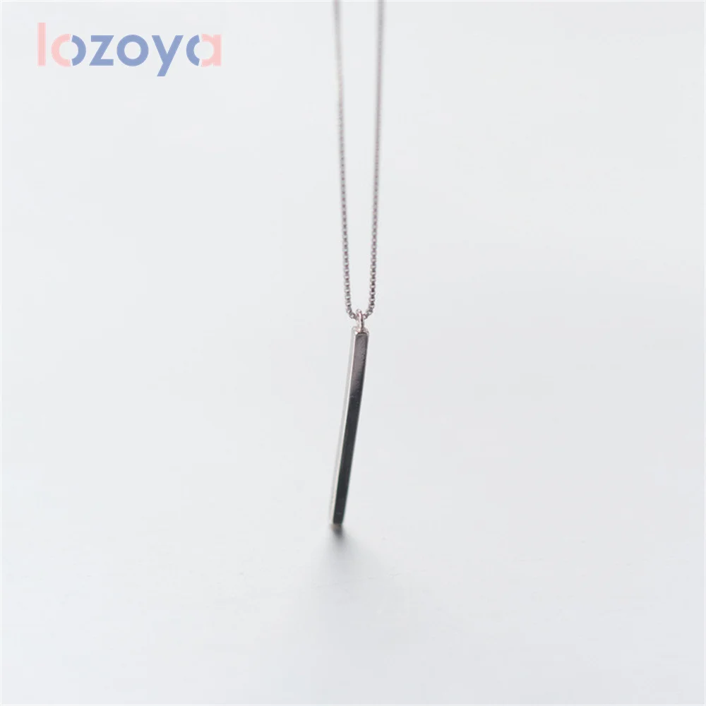 

Женское ожерелье с подвеской Lozoya, из серебра 925 пробы, блестящее длинное геометрическое Ювелирное Украшение для вечеринки