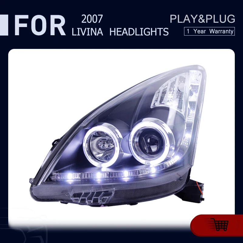 

Car Styling for NISSAN Livna 2007-2012 Head Lights DRL Angele Eyes Xenon Projector Automotive