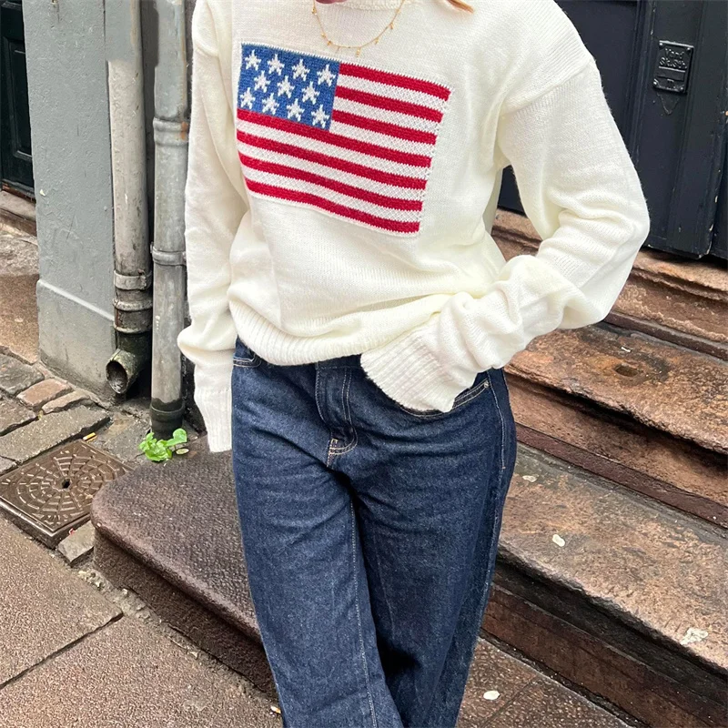 Женский свободный трикотажный пуловер hirigin