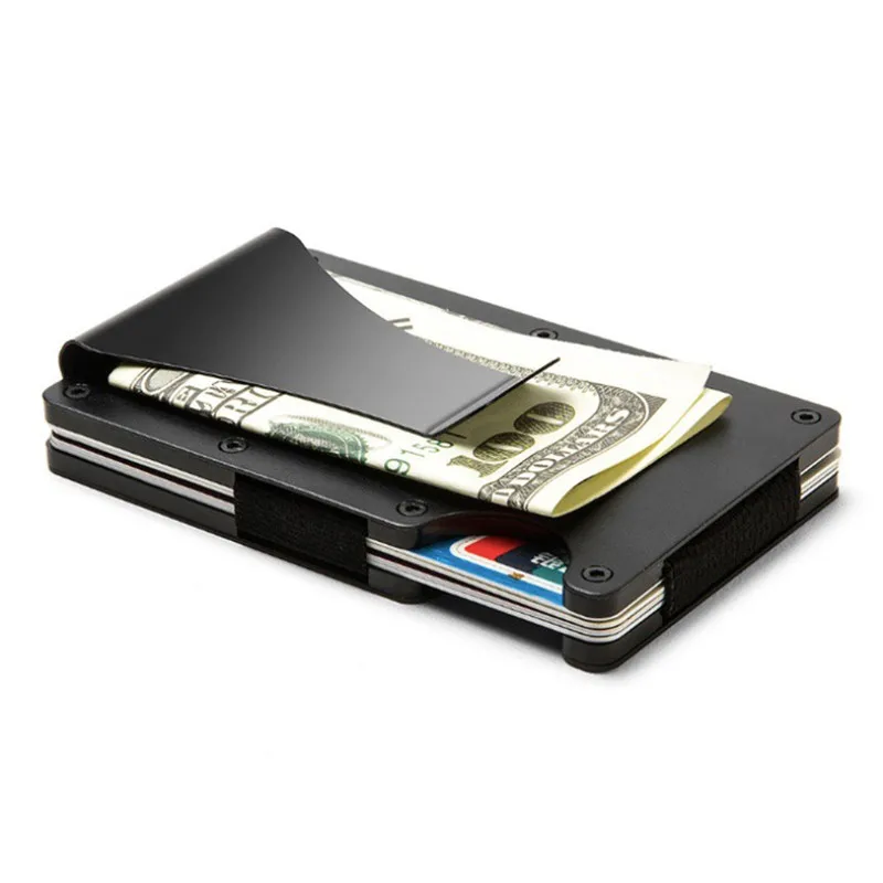 

Carbon Fiber Wallet Slim Metal Credit Card Holder Hot New Design Minimalist Rfid Men Cardholder Anti Protect Clip Sets