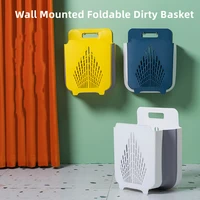 wall mounted dirty clothes basket household bathroom foldable dirty clothes storage basket punch free laundry storage supplies