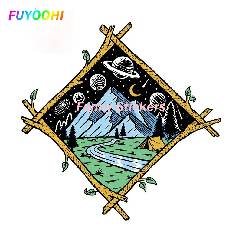 

FUYOOHI Exterior/Protection Funny Stickers Mountain View At Night Car Sticker Vinyl Decals Scratch-Proof Windshield Bumper Decor