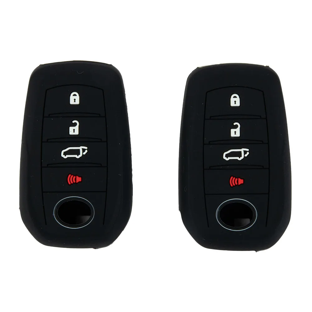 

2pcs Silicone Key Cover Fob Cover Case Without Key Car Accessories