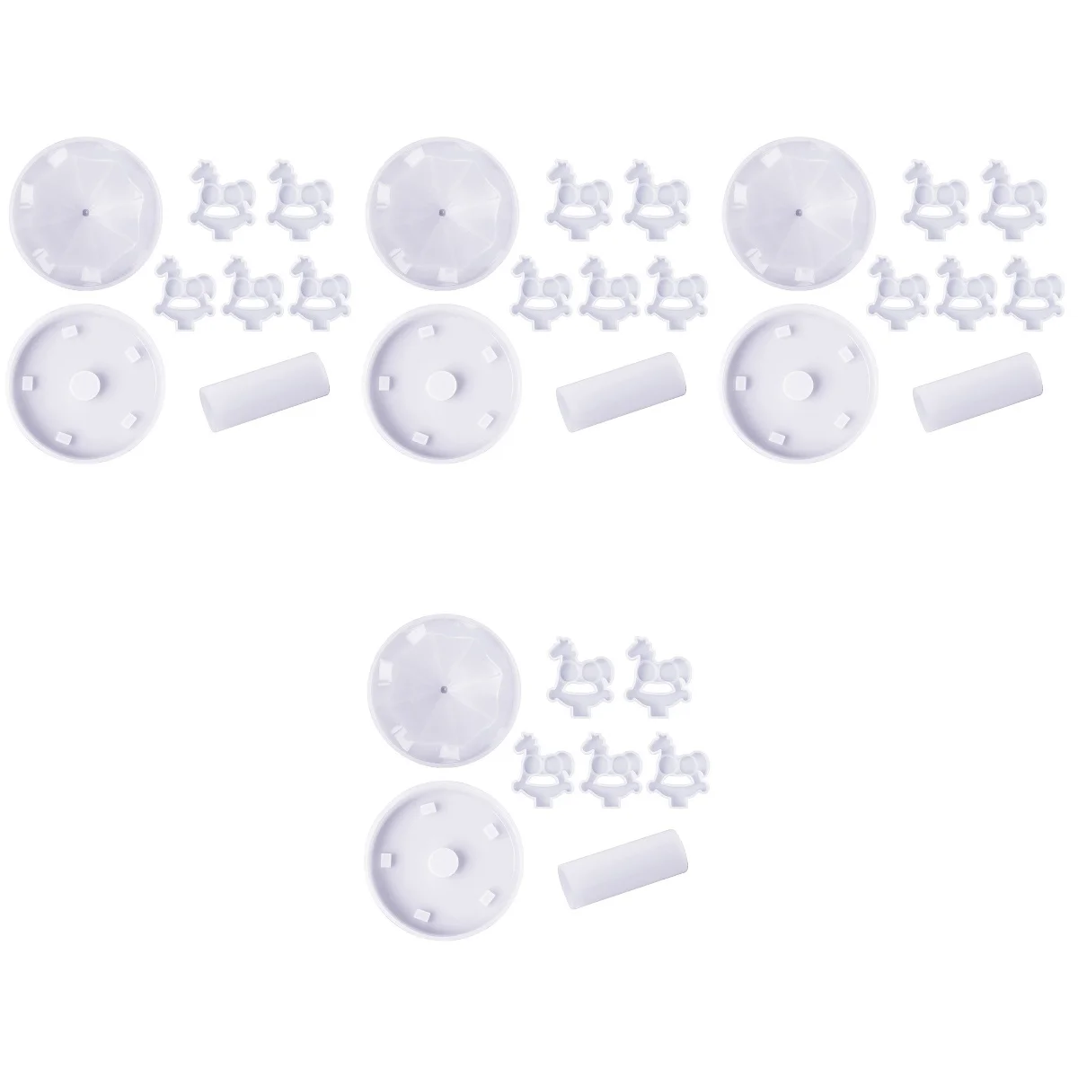 

4 Sets Casting DIY Crafts Mold Merry-go-round Crafting Silicone Mold Epoxy Silicone Casting Mold, Merry-go-round DIY Mold