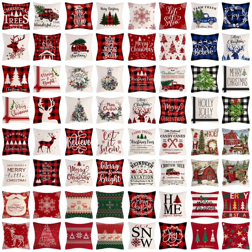 

Christmas Cushion Cover Merry Christmas Decor For Home Santa Claus Christmas Ornament Xmas Gift Navidad 2022 Happy New Year 2023