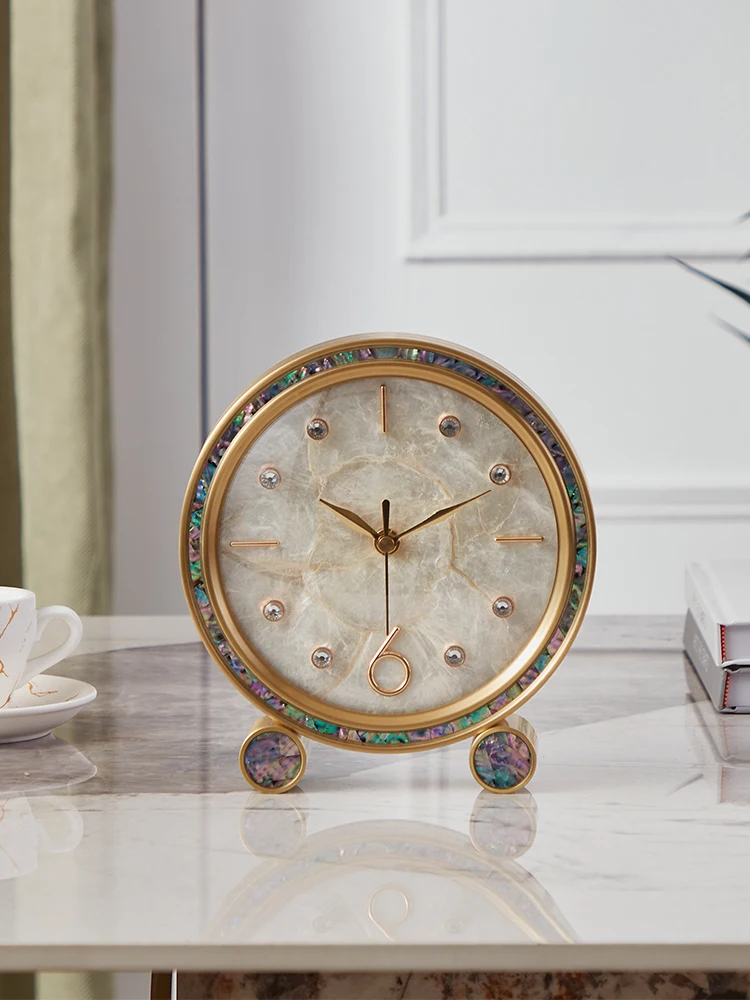 Роскошные Настольные часы в виде латунной ракушки настольное украшение