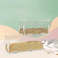 sl rutin chicken acrylic feeder transparent splash proof food basin large capacity trough feeding box put grain feed box