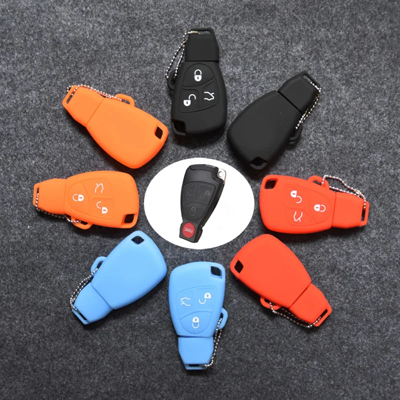 

Silica Gel Car Key Cover Case For Mercedes-Benz B C E S Class ML CL CLK SL SLK ect. 3 Buttons Key Car Key Shell Protection Cover