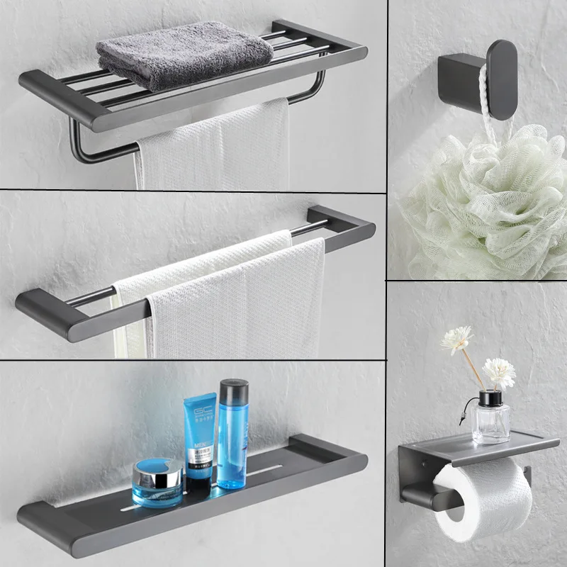 Shelf Paper Holder Hook Towel Bar Bathroom Accessories