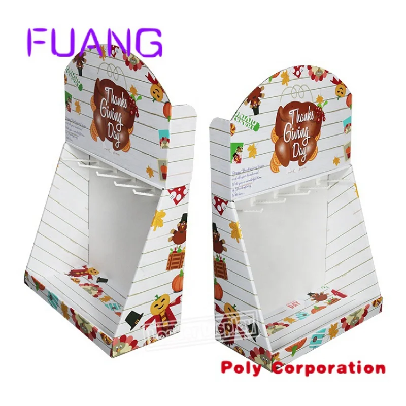 

point of sale cardboard jewelry cosmetic ice cream perfume hooks pegboard counter top display unit