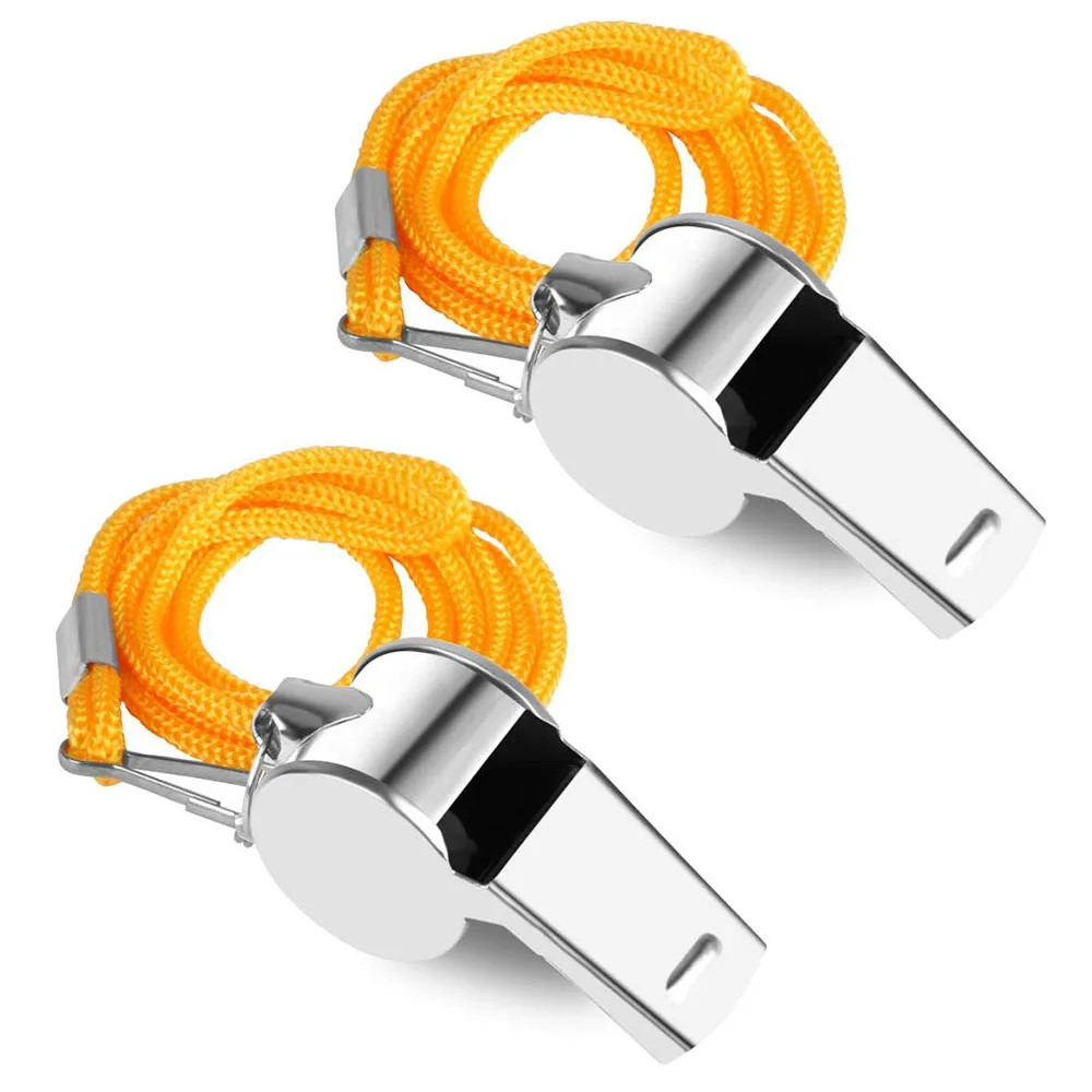 2Pcs Stainless Steel Whistle Police Soccer Football Basketball Volleyball Referee Gift Hockey Field Outdoor Sports Whistles