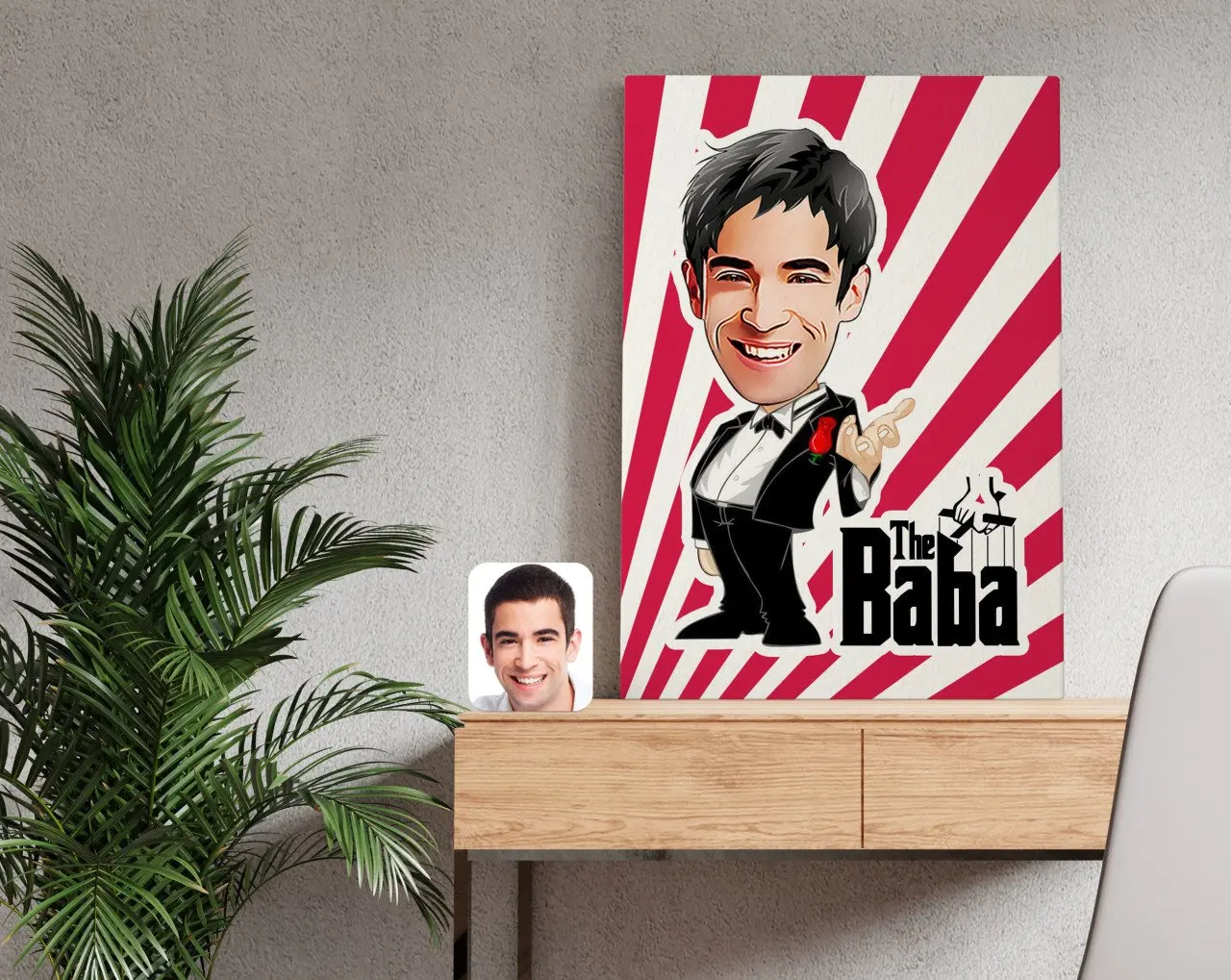 

Personalized Custom Godfather Godfather Caricature Of Canvas table 50x70cm-1 Special Design Friends Lovers Gift Beautiful Memories Office decoration