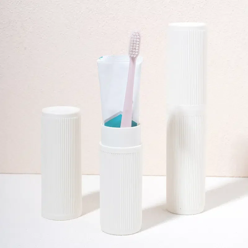 

1pc White Portable Multi-functional Travel Toothbrush Case