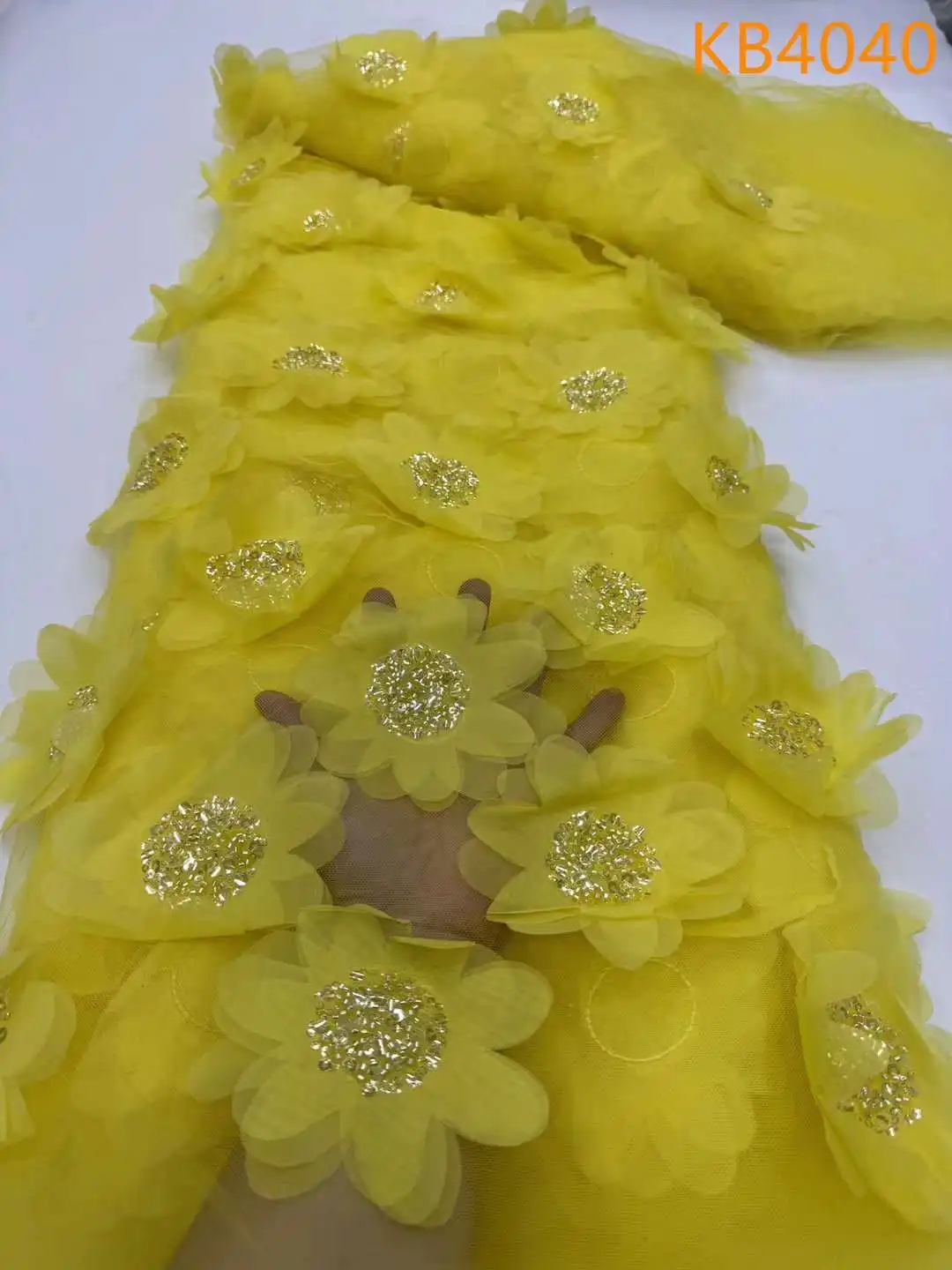 Горячая розовая кружевная ткань африканские 3D Цветочные бусины кружевные ткани