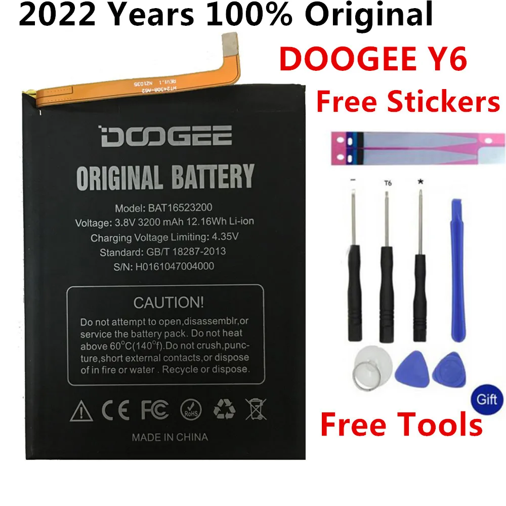 

New Original Battery BAT16523200 MTK6750 Replacement 3600mAh Parts battery for DOOGEE Y6 Y6C Y6 Piano Smart Phone+ Free Tools