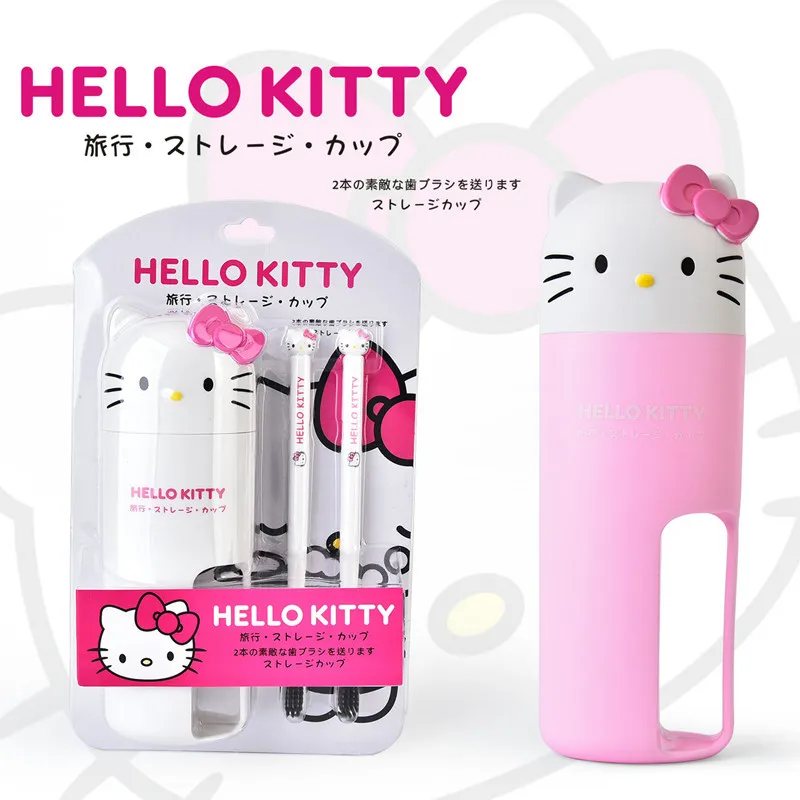 

Cartoon Children's Toothbrush Set Soft Bristle Toothbrush Kitty Sanrios Wash Cup Kawaii Travel Toothbrush Set Adult Toothbrush