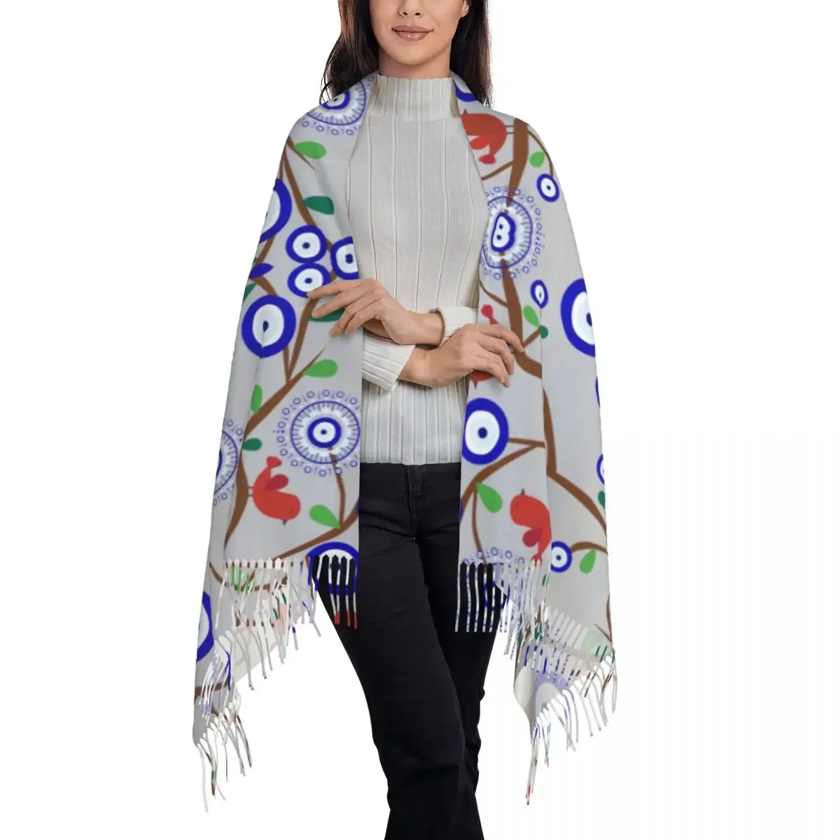 Женский Длинный Средиземноморский счастливый глаз птица дерево фотоэлемент