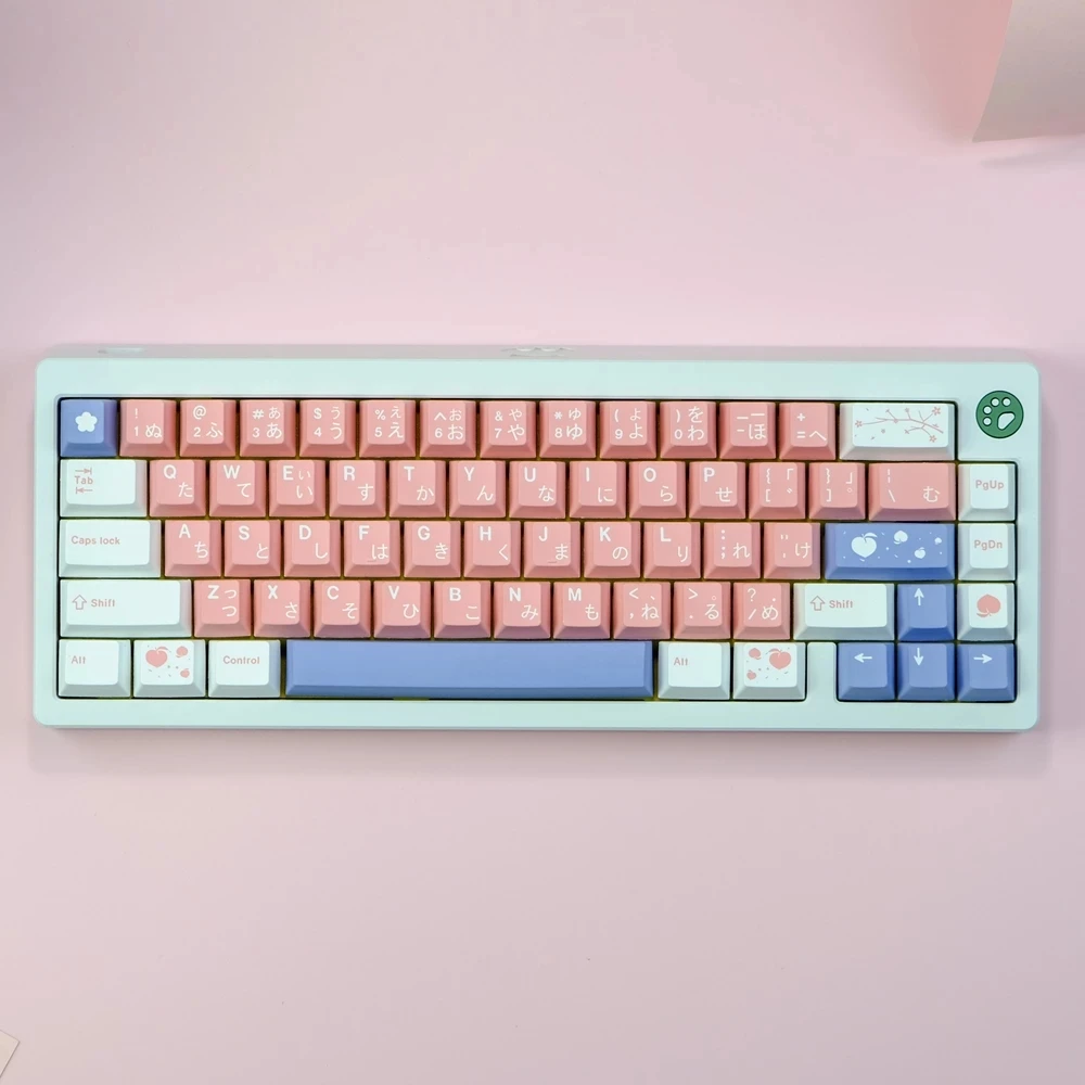 

129 Keys GMK Peach Blossom R2 Keycaps Japanese Cherry Profile PBT Dye Sublimation Mechanical Keyboard Keycap For MX Switch