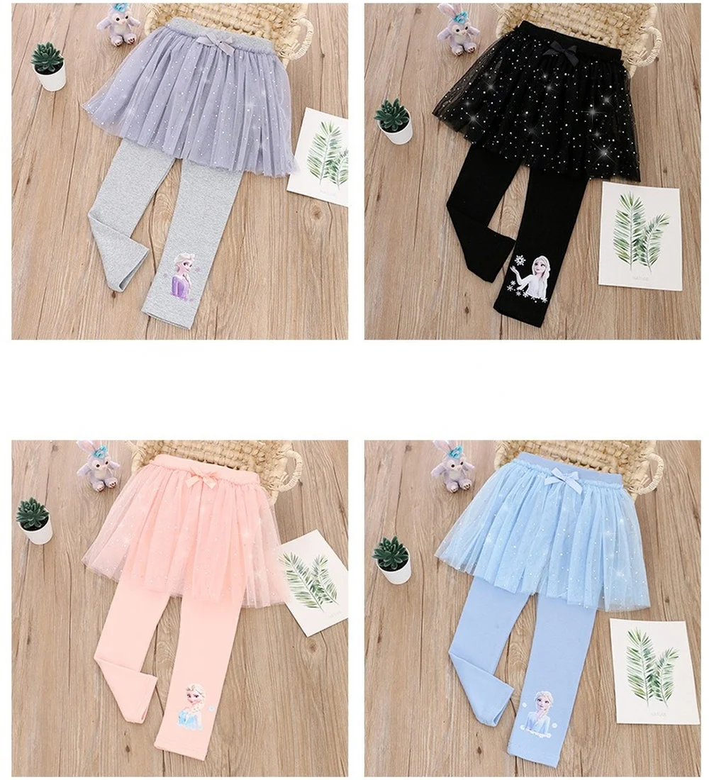 2022 Cotton Baby Girls Leggings Lace Princess Skirt-pants Spring Autumn Children Slim Skirt Trousers for 2-7 Years Kids Clothes images - 6