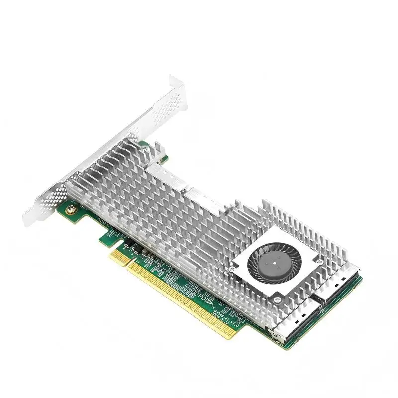 Фото 【Горячая распродажа】AvaCoreLRSV9500-4I A PCIe5.0 X16 — 4-портовый адаптер-переключатель MCIO 8I NVMe на базе Broadcom PEX89048, два варианта для расширения №5