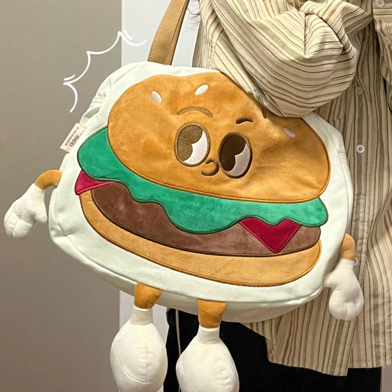 

Women funny Hamburger Kemeng Shoulder Bag girl cute canvas handbag