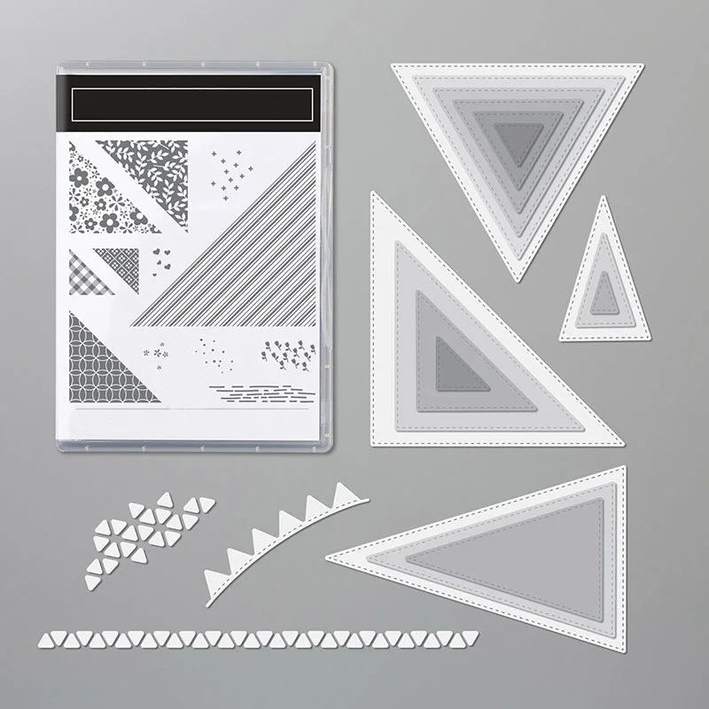 

The Right Triangle Clear Stamps and Stitched Triangles Metal Cutting Dies for Diy Scrapbooking Embossing Paper Photo Album