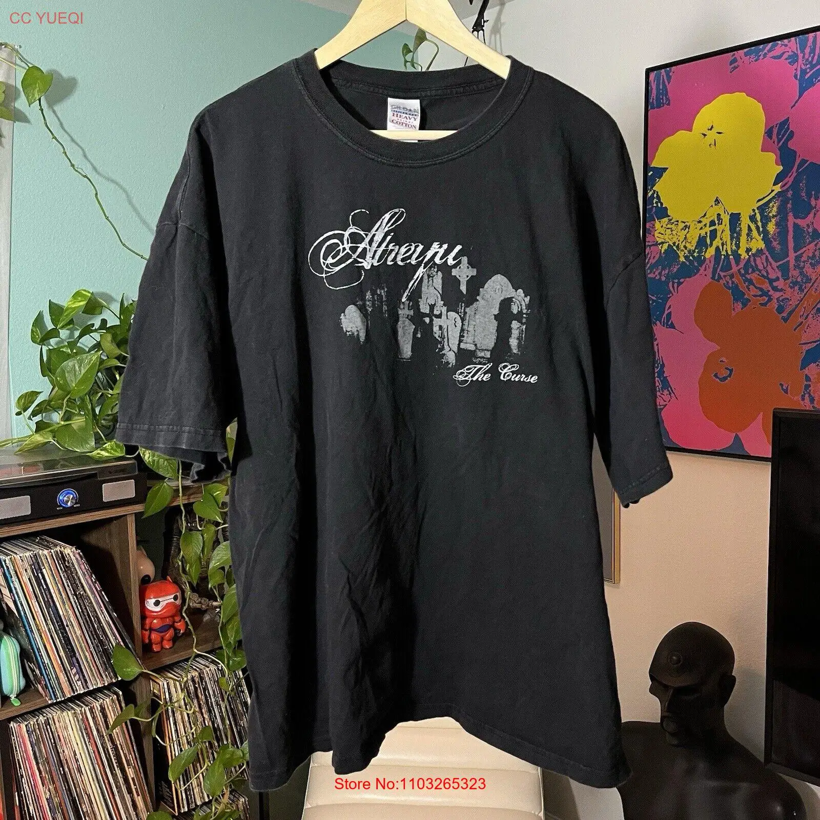 XXL Винтажная Коллекция 2004 года черно-серая Готическая рубашка с изображением