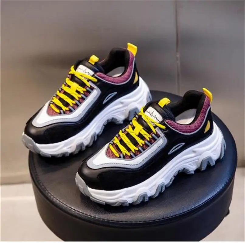 Новинка осени 2022 повседневная женская обувь для бега из увеличенной кожи