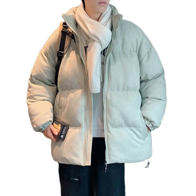 Winter Jacket Men Parkas Thicken Warm Coat Mens Stand Collar Jackets Solid Color Suede Parka Coat Women Fashion New Streetwear