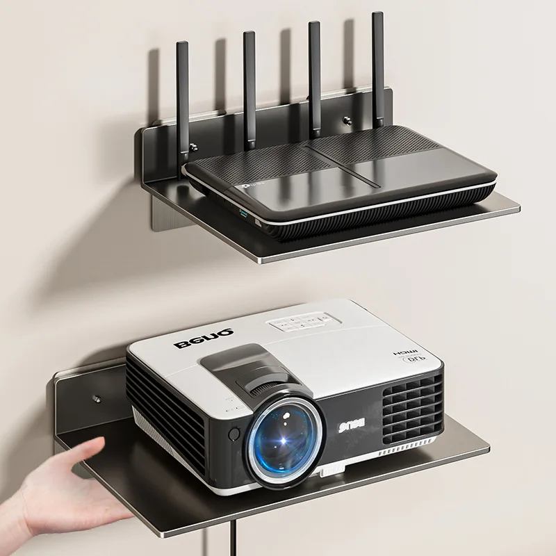 Стеллаж для хранения роутера настенный ТВ-приставка без сверления кронштейн Wi-Fi