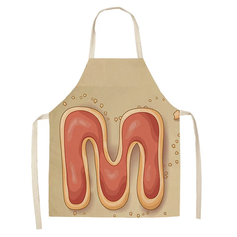 

1Pcs Letter Print Kitchen Apron Sleeveless Cotton Linen Kids Aprons for Women Cooking Baking Bbq Home Cleaning Tools Delantal