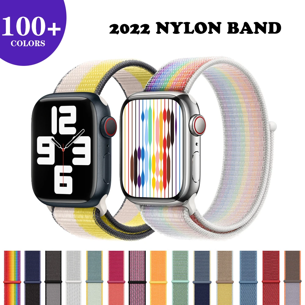 Ремешок нейлоновый для Apple Watch Band Series 7 45 мм 41 умный Браслет iWatch 5 4 3 2 se 44 40 38 42 |