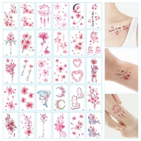30pcs pink disposable tattoo stickers waterproof temporary tattoos for women arm body sexy tattoo sticker kit summer tattoo set