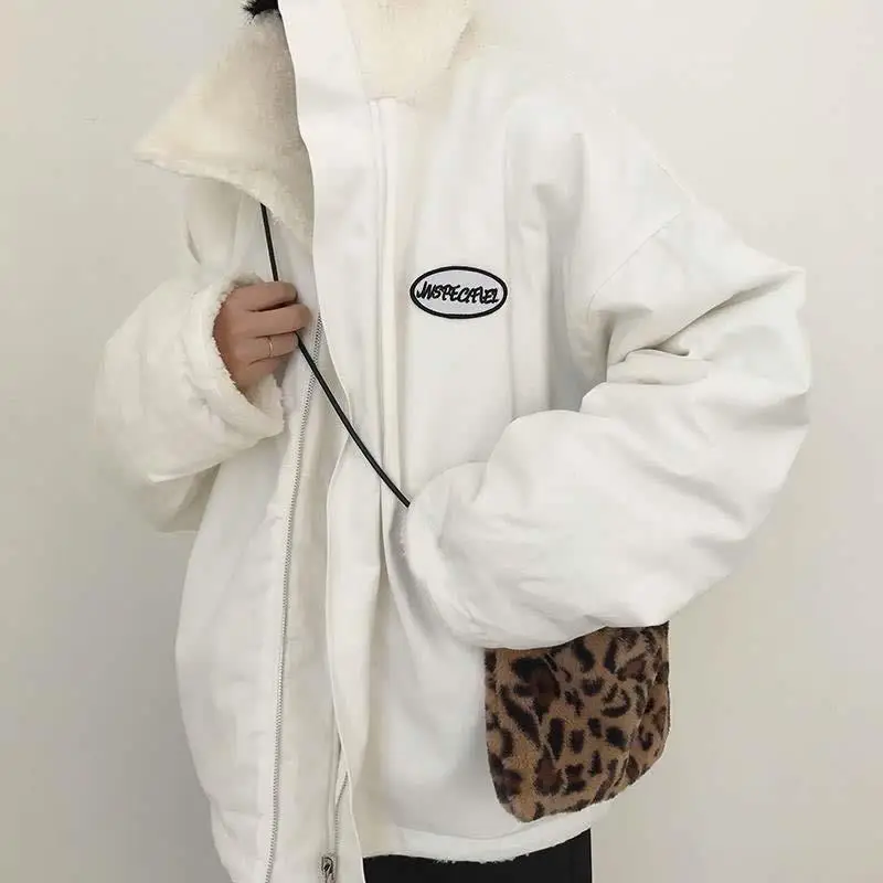 Retro 90s Style Both Sides Wear Women Jacket Winter Coat Cotton Cashmere Loose Winter Coats for Woman Jackets Female Clothing