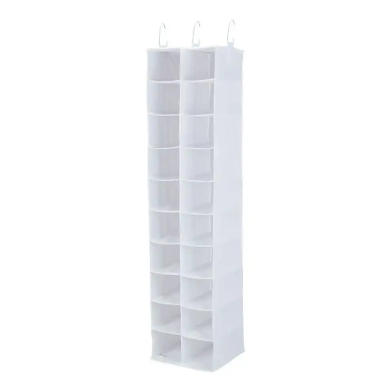 

20-Pocket Non-Woven Door-Hanging Closet Shoe Organizer, White