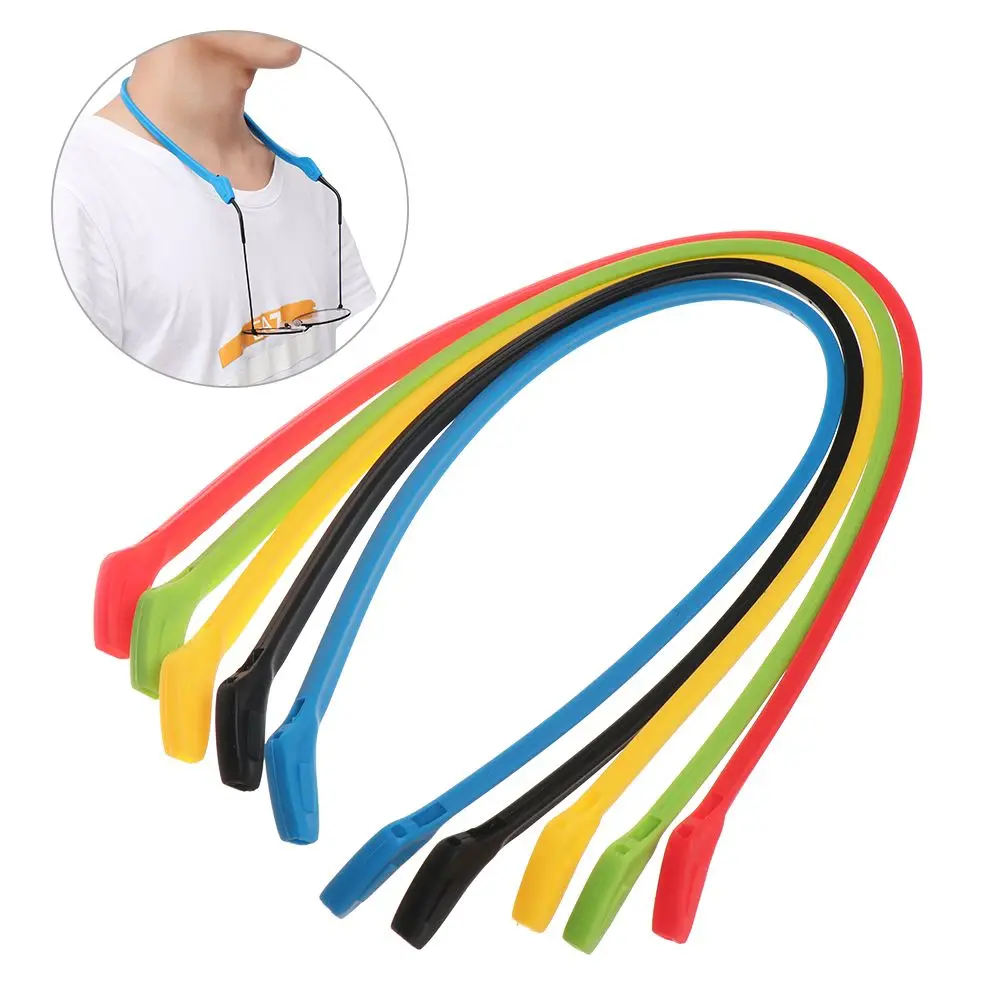 

1 PC Adjustable Color Elastic Silicone Eyeglasses Straps Sunglasses Chain Sports Anti-Slip String Glasses Ropes Band Cord Holder