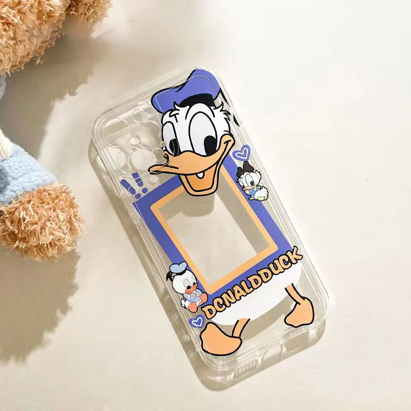 Ultra Thin Clear Donald Duck Phone Case For iPhone 11 13 12 Pro MAX Mini  X XR XS MAX 6 7 8 Plus SE 2020 Soft Silicone TPU Back
